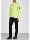 Garment Dyed V Neck Badge Sweatshirt Green - STONE ISLAND - BALAAN 3