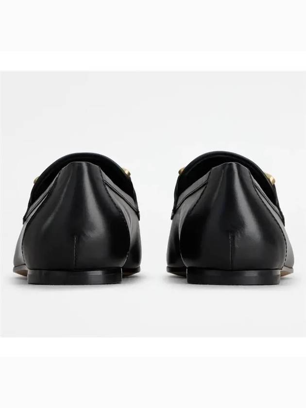 Kate Metal Logo Leather Loafers Black - TOD'S - BALAAN 6