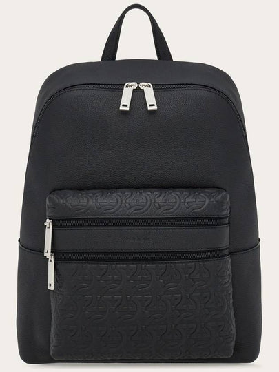 Embossed Backpack Black - SALVATORE FERRAGAMO - BALAAN 2