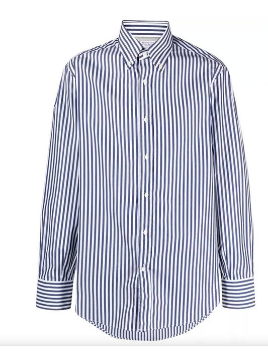 Candy Stripe Cotton Long Sleeve Shirt - BRUNELLO CUCINELLI - BALAAN 2