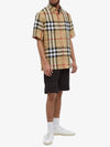 Linen Tartan Check Short Sleeve Shirt Brown - BURBERRY - BALAAN 6