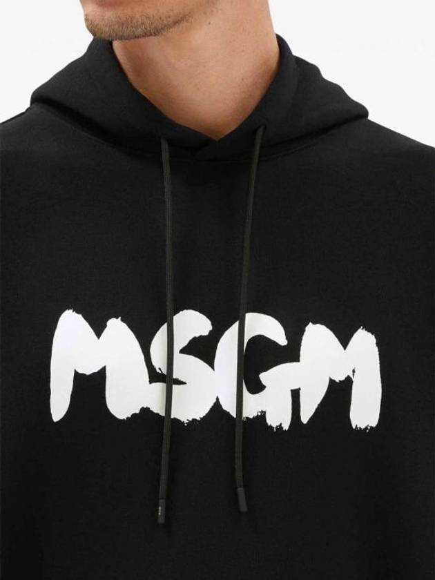 Brushstroke Logo Hoodie Black - MSGM - BALAAN 5