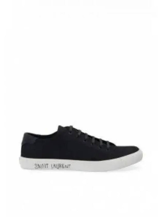 Malibu Logo Canvas Low Top Sneakers Black - SAINT LAURENT - BALAAN 2