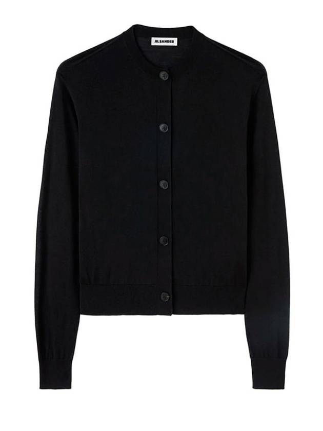 V-neck Button Cashmere Wool Cardigan Black - JIL SANDER - BALAAN 2