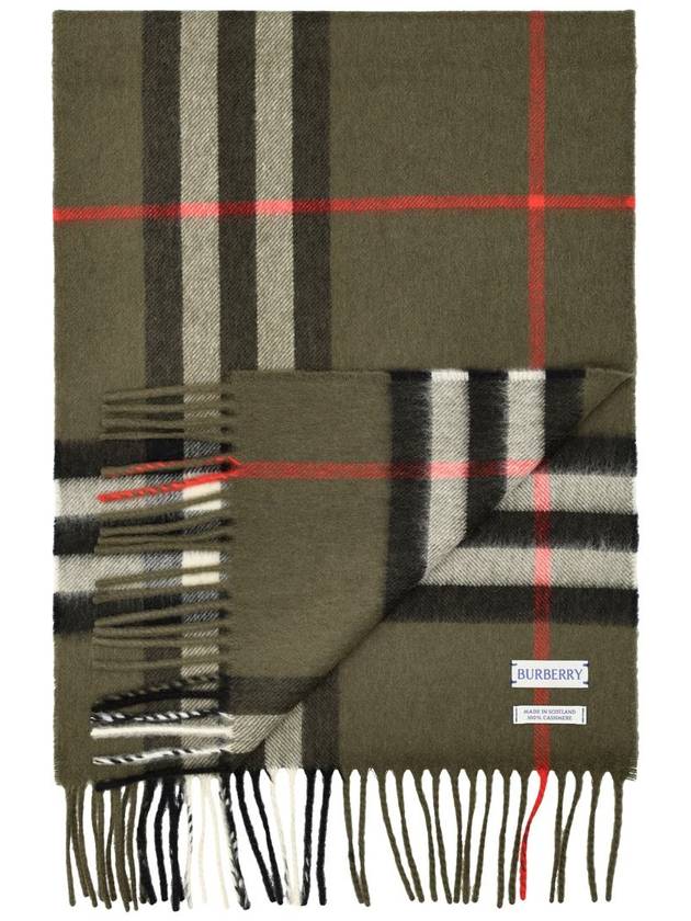 Check Cashmere Scarf Green - BURBERRY - BALAAN 3