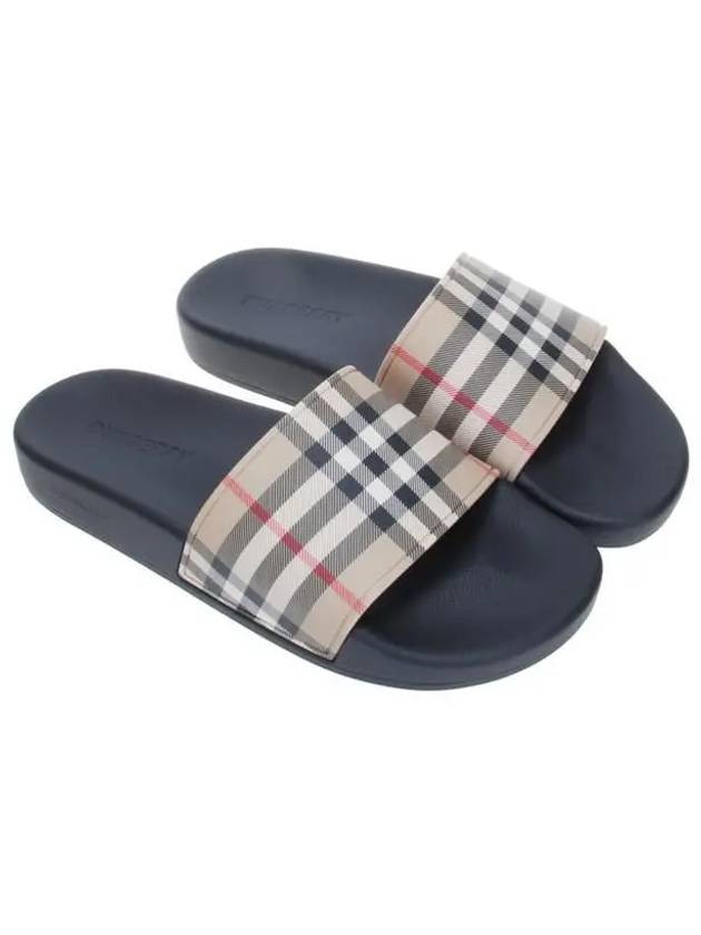 Check Furley Slippers Beige - BURBERRY - BALAAN 2