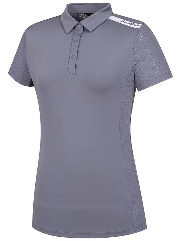 Shoulder Color Punching Collar Short Sleeve T-Shirt TWTYL6245 192 - TAYLORMADE - BALAAN 1