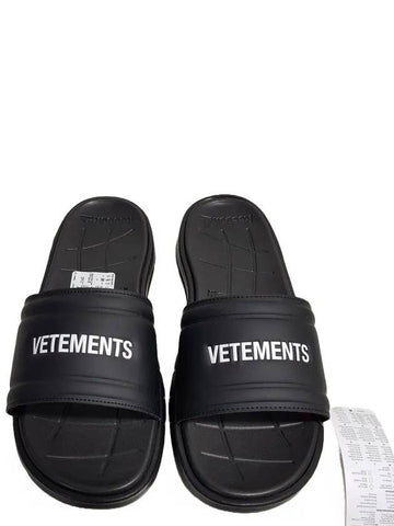 X Reebok USSRE4 M BLACK WHITE Slippers - VETEMENTS - BALAAN 1