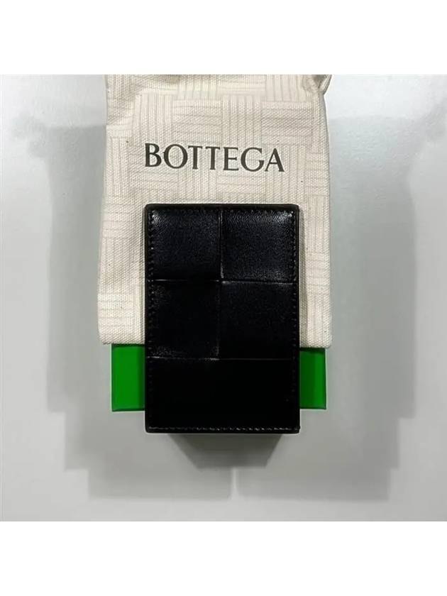 Intrecciato Lambskin Calfskin Card Wallet Black - BOTTEGA VENETA - BALAAN 4