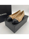 Ballerina flat lambskin shoes beige black size 37 - CHANEL - BALAAN 10