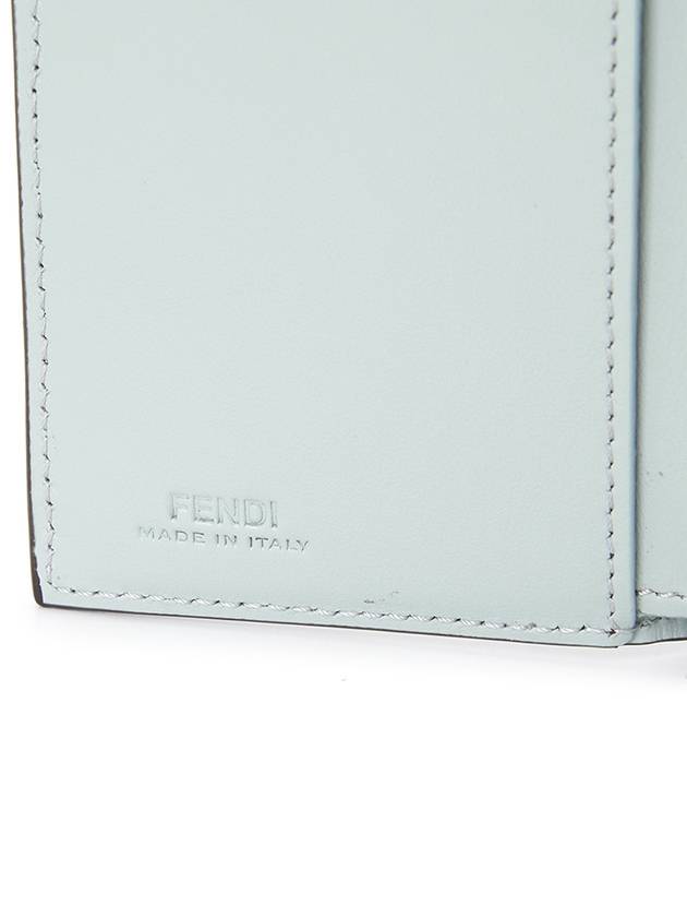 FF Diamond Calf Leather Half Wallet Light Blue - FENDI - BALAAN 7