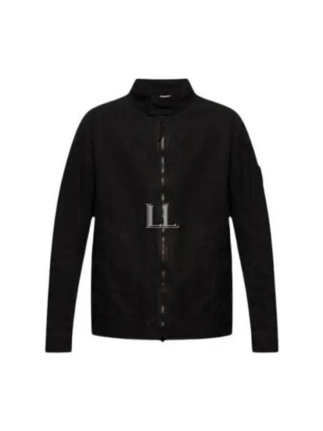 Tela Mock Neck Zip-up Jacket Black - STONE ISLAND - BALAAN 2