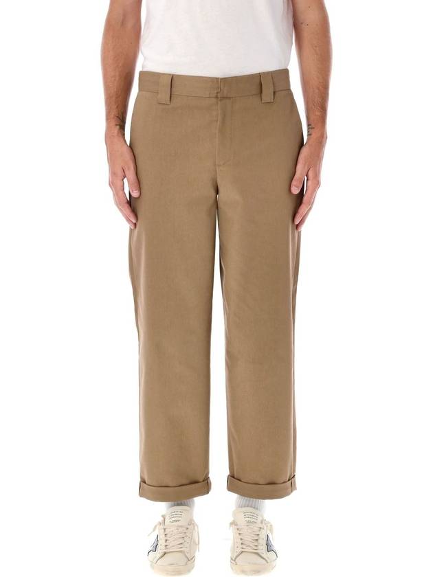 Men's Logo Patch Straight Pants Beige Khaki - GOLDEN GOOSE - BALAAN 2