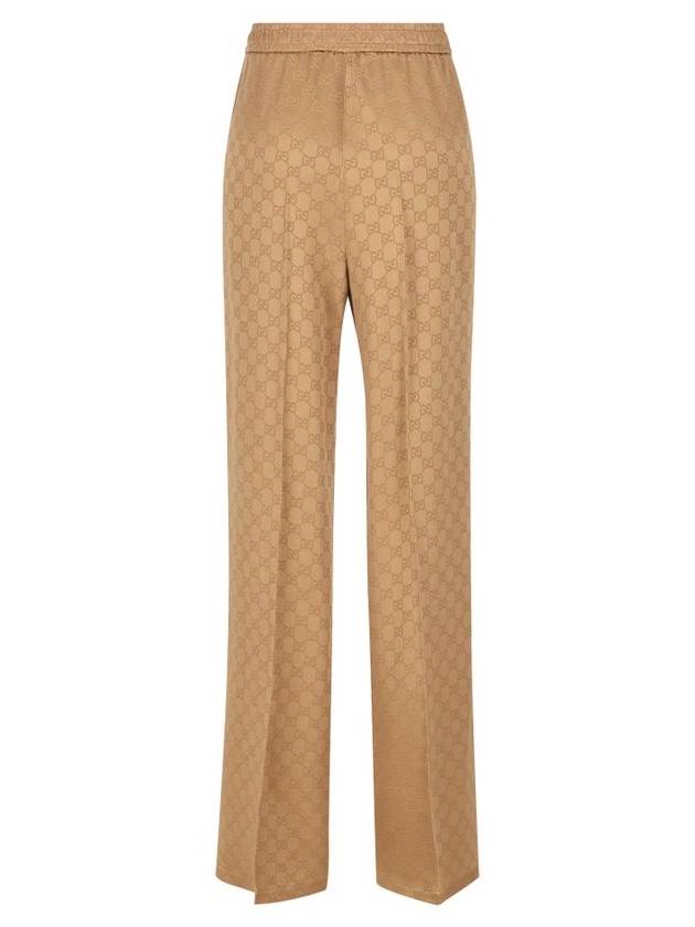 GG jacquard wide pants camel - GUCCI - BALAAN 3