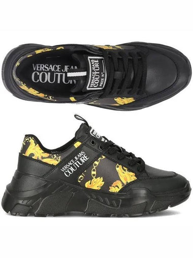 Jeans Couture Logo 77YA3SC2 ZP324 G89 Baroque Printed Leather Men s Sneakers 1052646 - VERSACE - BALAAN 1