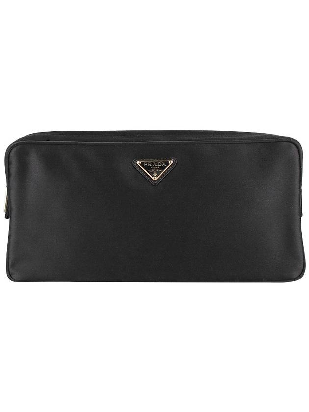 triangle logo satin jewelry silk pouch bag - PRADA - 4