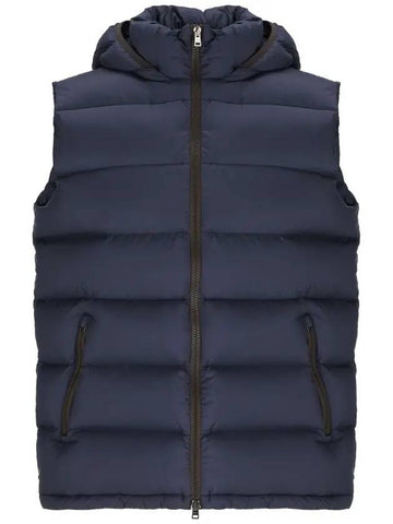 hooded padded vest blue - HERNO - BALAAN.