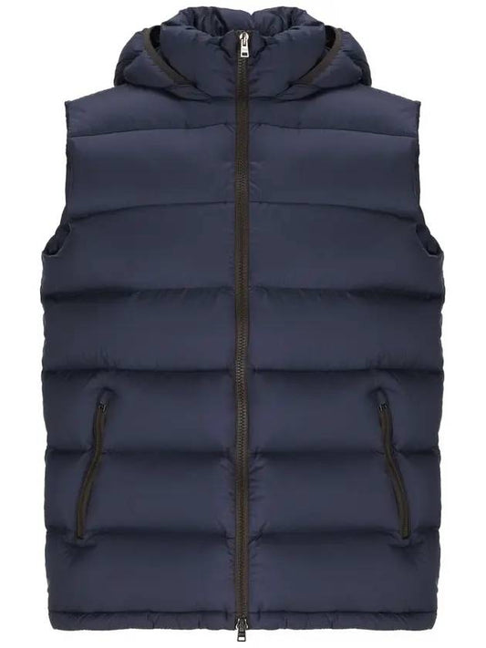 hooded padded vest blue - HERNO - BALAAN.