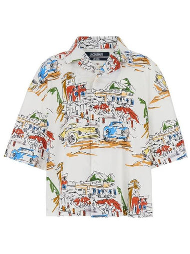 'La Chemise Casaco' Multicolor Bowling Shirt With Graphic Print In Cotton Man - JACQUEMUS - BALAAN 1