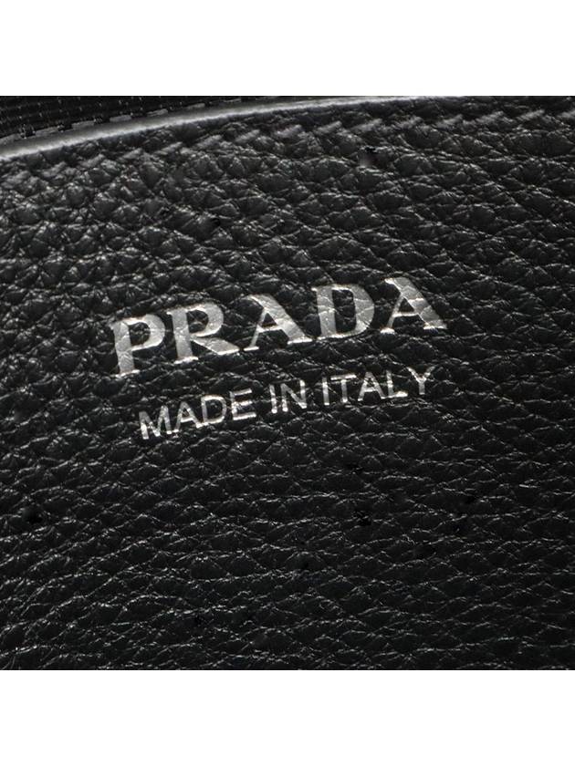 Black Vitello Dino silver lettering logo double zipper cross bag - PRADA - BALAAN 9