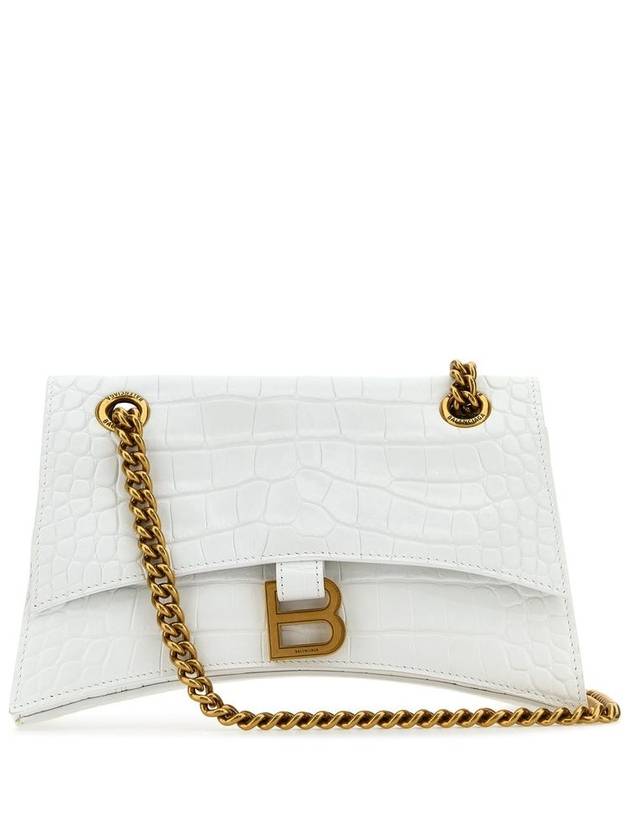 Women's Crush Rockadile Emboss Chain Small Shoulder Bag White - BALENCIAGA - BALAAN 2