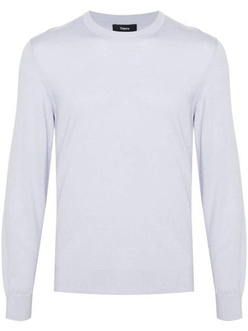 Crew Neck Wool Knit Top Blue - THEORY - BALAAN 1