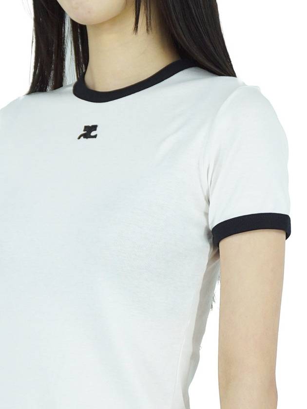 Bumpy Contrast Re-Edition Short Sleeve T-Shirt White - COURREGES - BALAAN 9