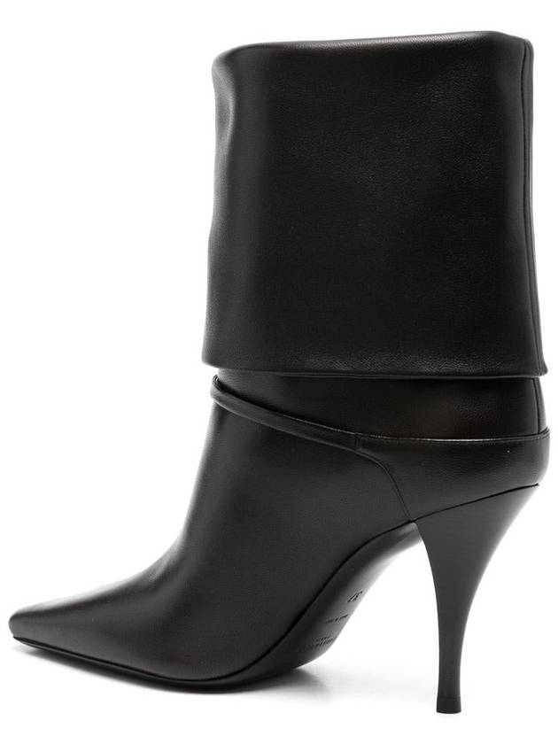 Niki Leather Ankle Boots Eagle Brown - SAINT LAURENT - BALAAN 4