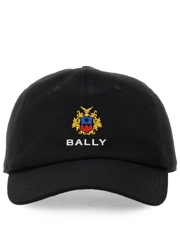 Crest Logo Cotton Ball Cap Black - BALLY - BALAAN 1