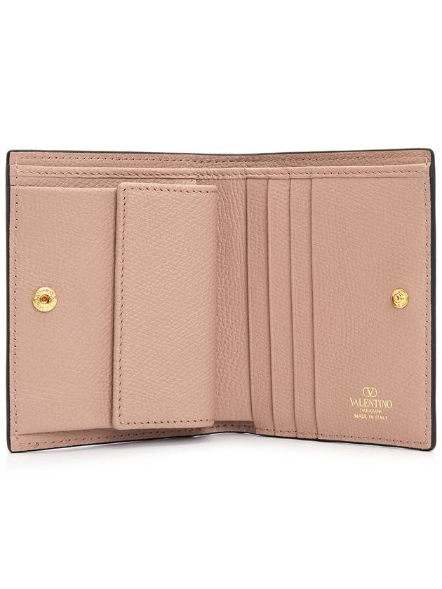 Women's V Logo Signature Compact Half Wallet Dark Beige - VALENTINO - BALAAN 5