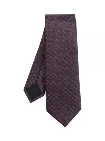 GG Silk Jacquard Neck Tie Navy Red - GUCCI - BALAAN 2