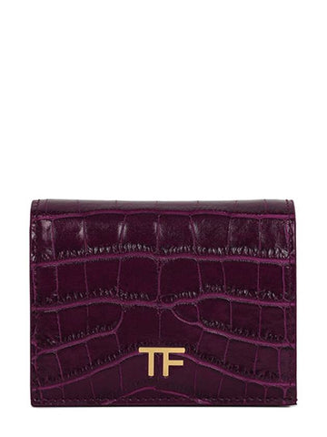 TF Logo Card Wallet Cranberry - TOM FORD - BALAAN 1