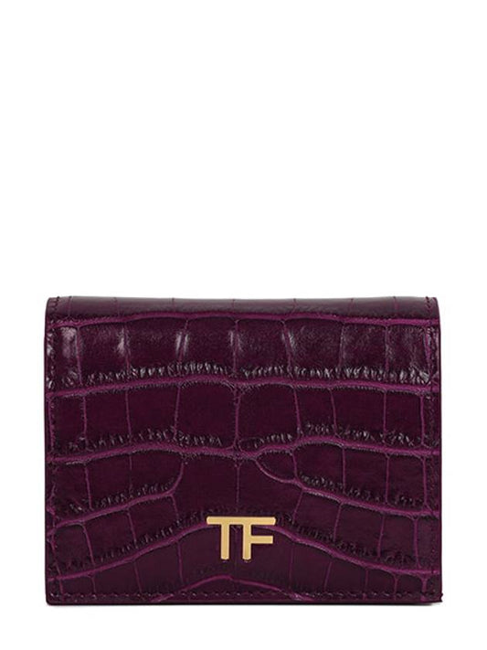 Cranberry TF logo half wallet S0431T LCL150 U3006 - TOM FORD - BALAAN 1