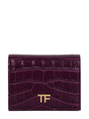 TF Logo Card Wallet Cranberry - TOM FORD - BALAAN 2