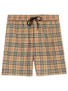 Men's Small Scale Check Drawstring Swim Shorts Beige - BURBERRY - BALAAN 2