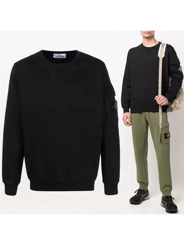 Waffen Patch Zipper Pocket Sweatshirt Black - STONE ISLAND - BALAAN 2