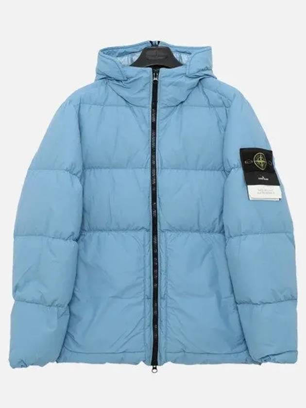 Naslan Light Watro Down Hooded Padded Pastel Blue - STONE ISLAND - BALAAN 2