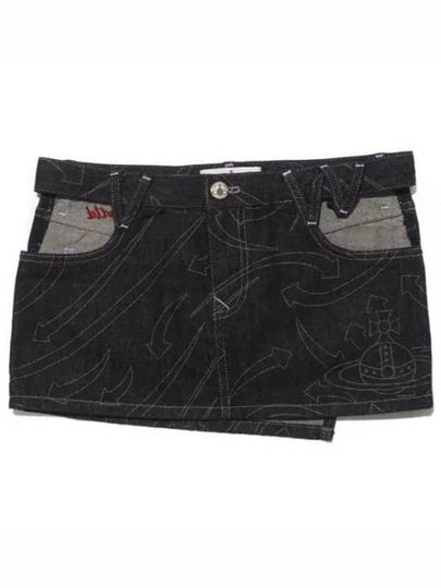 Decorated Stitch Denim H-Line Skirt Black - VIVIENNE WESTWOOD - BALAAN 2