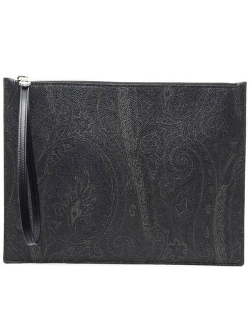 Women's Black Paisley Clutch Bag 0H779_8007_1_18S - ETRO - BALAAN 1