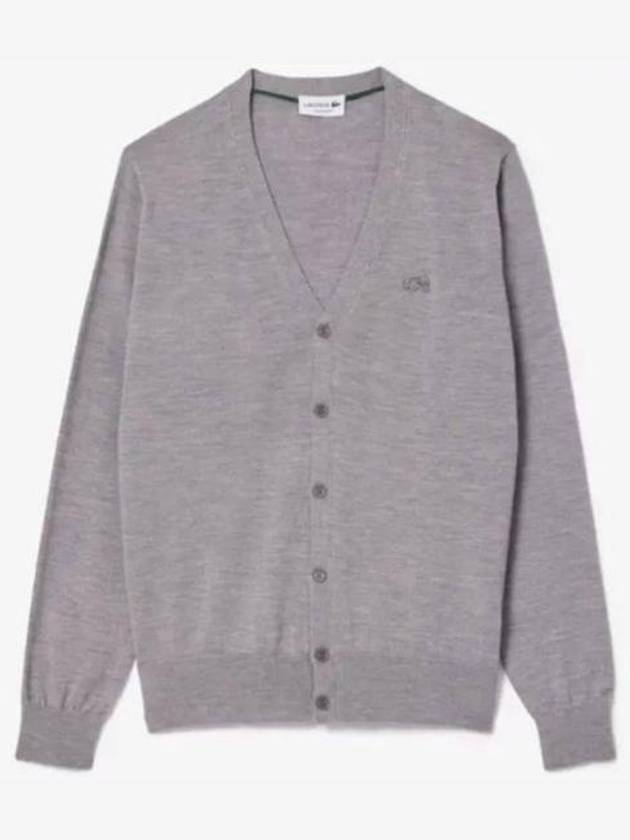 Vneck Wool Cardigan Grey - LACOSTE - BALAAN 2