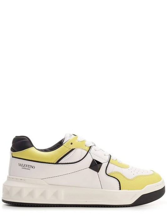 One Stud Nappa Leather Low Top Sneakers White - VALENTINO - BALAAN 2