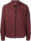 Lens Wappen Long Sleeve Zip-Up Jacket Burgundy - CP COMPANY - BALAAN 2