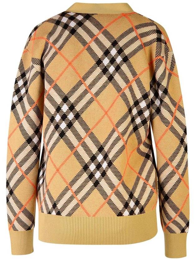 Burberry 'Check' Beige Wool Cardigan - BURBERRY - BALAAN 3