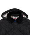 Kids Corduroy Collar Diamond Hooded Quilted Jacket Black - BURBERRY - BALAAN 6