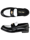 Leather Penny Loafers White Black - MIU MIU - BALAAN 2