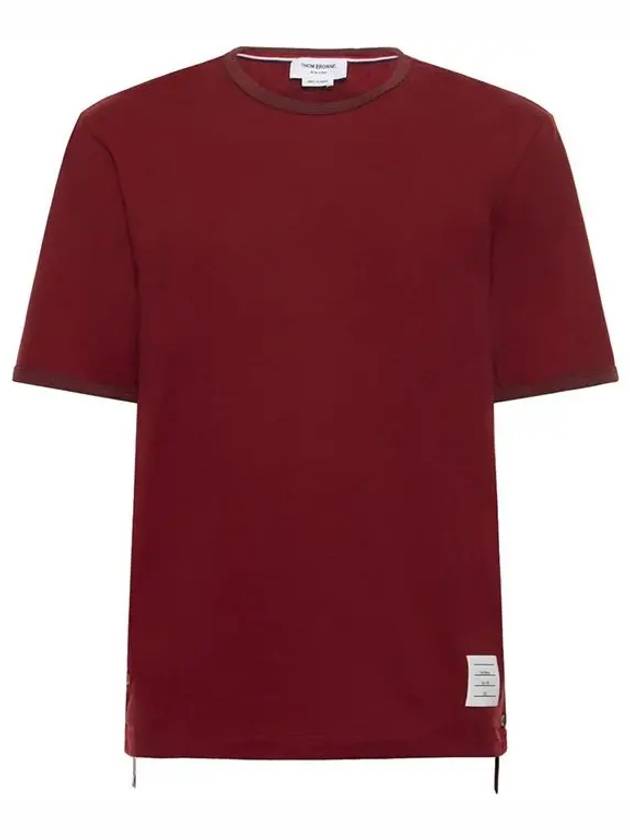 Midweight Jersey Logo Patch Short Sleeve T-Shirt Dark Red - THOM BROWNE - BALAAN 2