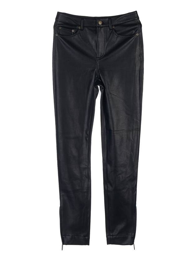 Zipper Faux Leather Skinny Pants Black - MICHAEL KORS - BALAAN 9