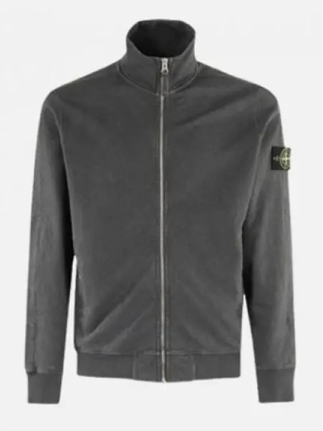 Cotton Zip-Up Jacket Dark Grey - STONE ISLAND - BALAAN 2