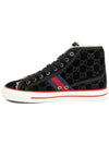 Tennis 1977 Suede High Top Sneakers Black - GUCCI - BALAAN 2