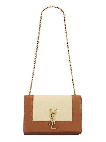 Kate Chain Small Shoulder Bag Naturel Brick - SAINT LAURENT - BALAAN 1